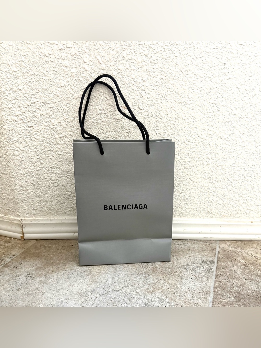 Balenciaga Gray Shopping Bag with Black Rope Handles